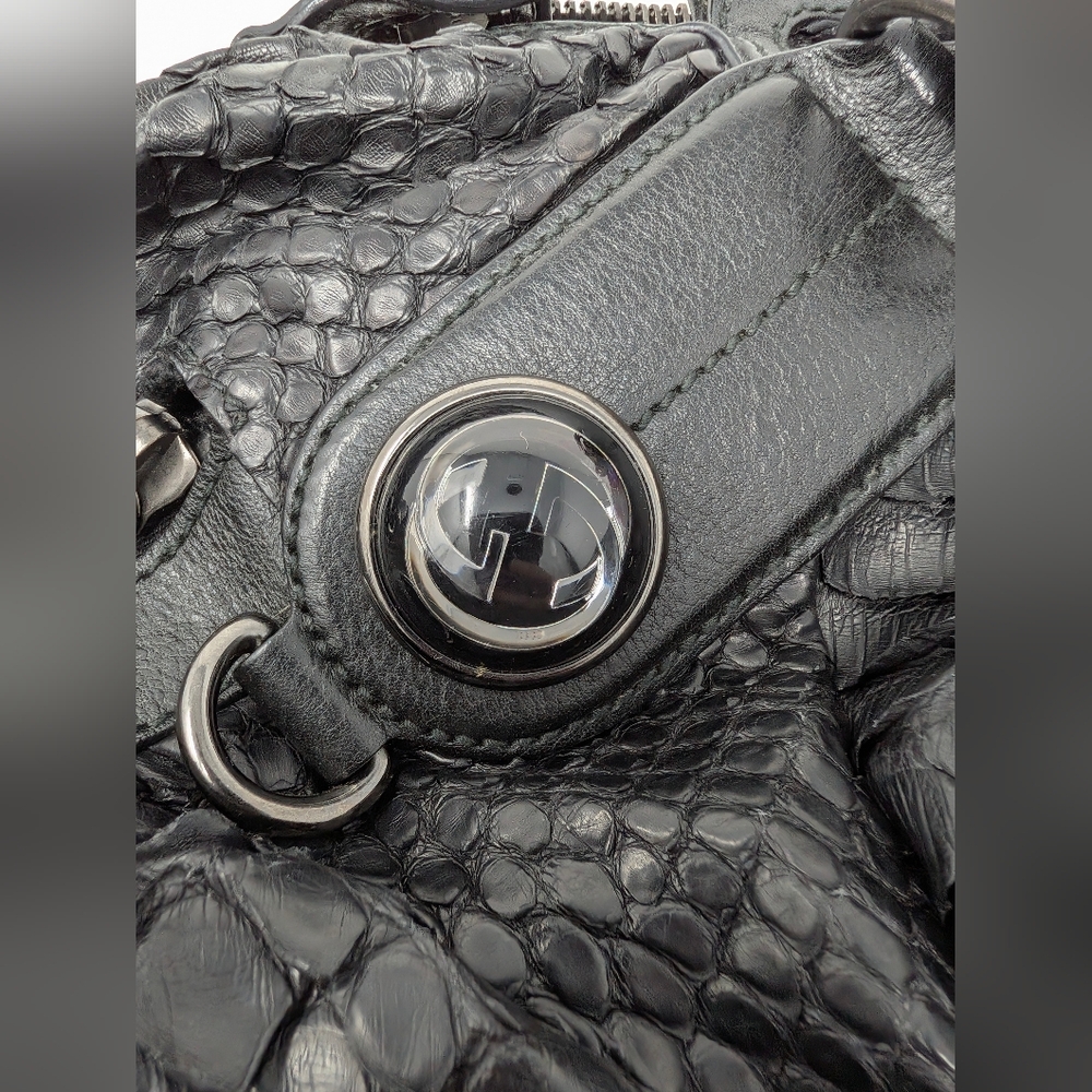 Authentic Gucci Galaxy Large Black Python Hobo Ba… - image 11